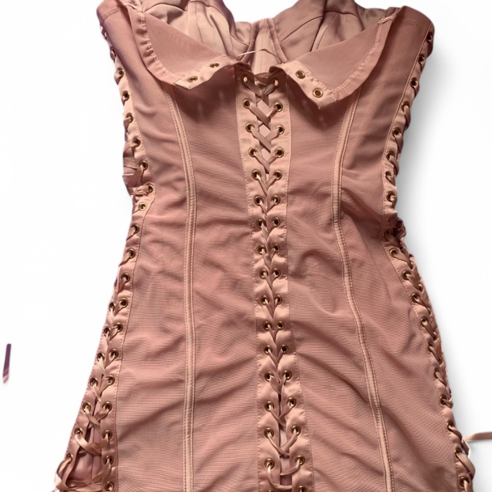 oh polly pink corset dress NWT
